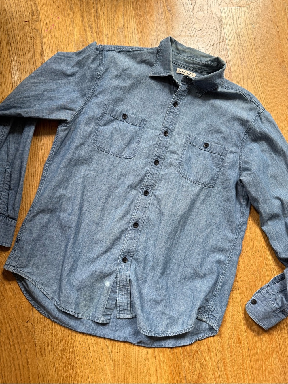 Alex Mill blue denim long-sleeve button-down